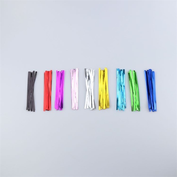 Colourful Binding Surface Wrapping Wire Bread Bags Sealing PET Twist Ties For Bakery